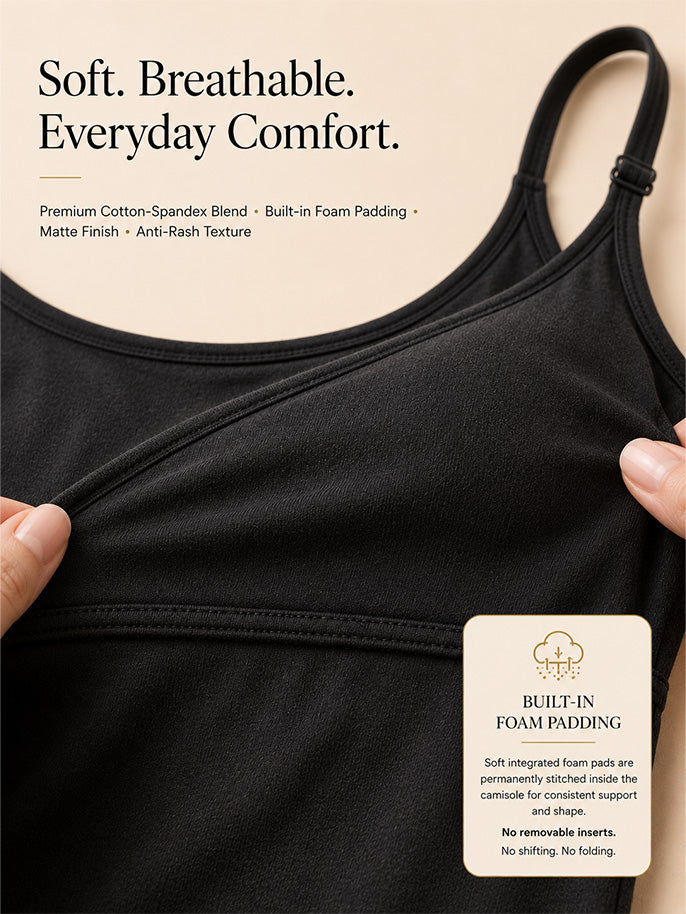 Pack of 4 | High Coverage | Cotton Comfort | Foam Padded | Adjustable Strap | Solid (Skin, White, Grey & Black) | For Women | D'CHICA Essentials | Camisole Bra – | Dchica Essentials