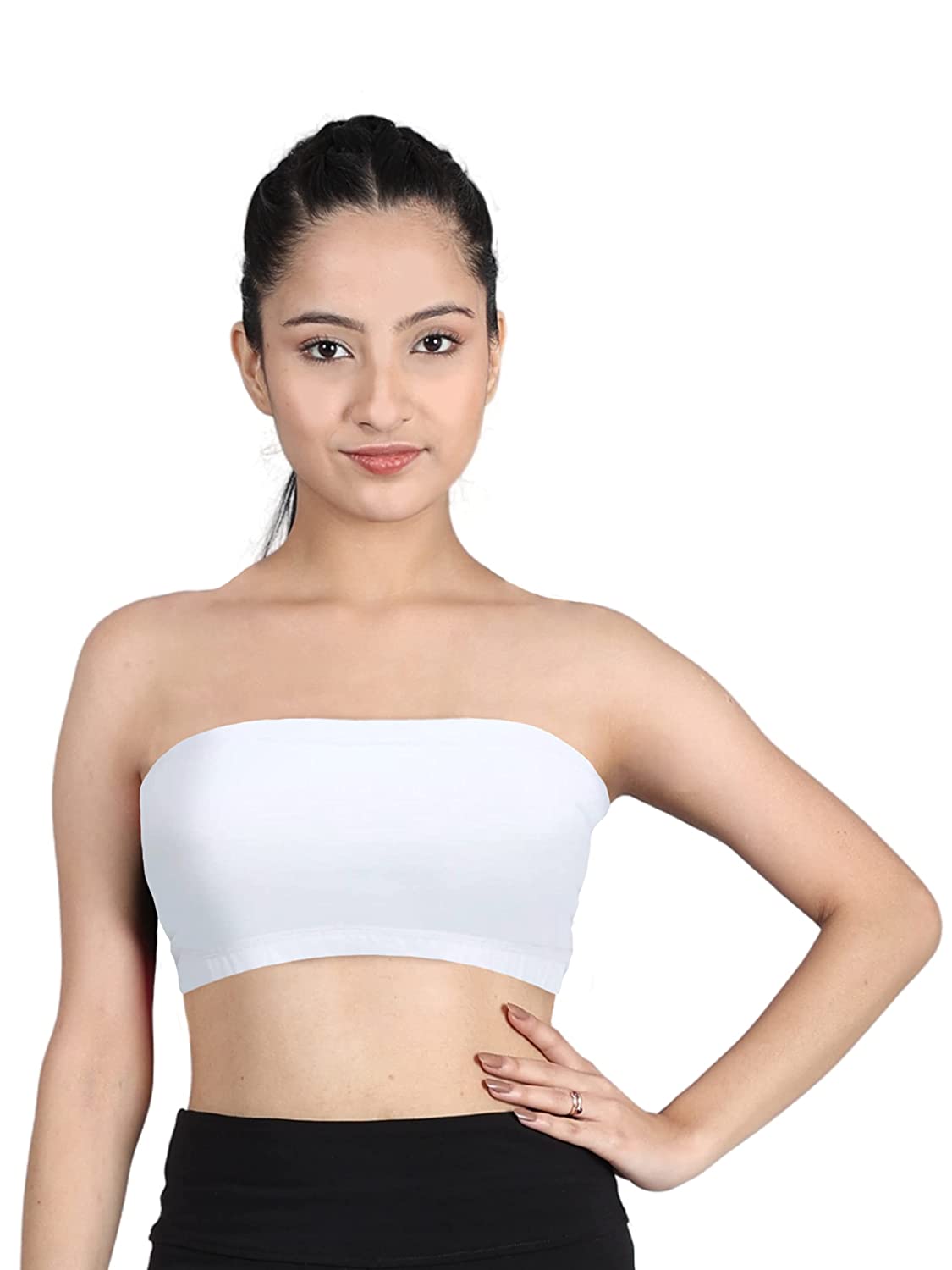 D'chica Slip-on Strapless Bra for Women, Cotton Non-padded Full Coverage  Wire Free Tube Bra Womens & Girls, Perfect for Low-cut Tops, Dresses, Off  Shoulder / Crop Tops & Western Outfits (Pack of
