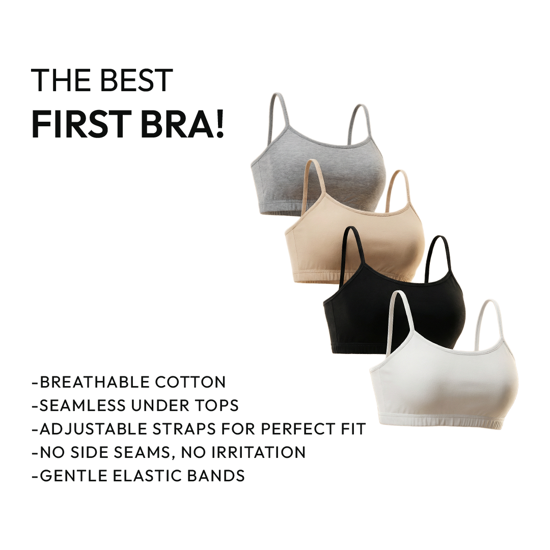 D'CHICA Essentials Pack of 3 Double-Layer Thin Strap Cotton Athletic Bra | Non-Padded Beginner Bra | White & Black Solid Bras