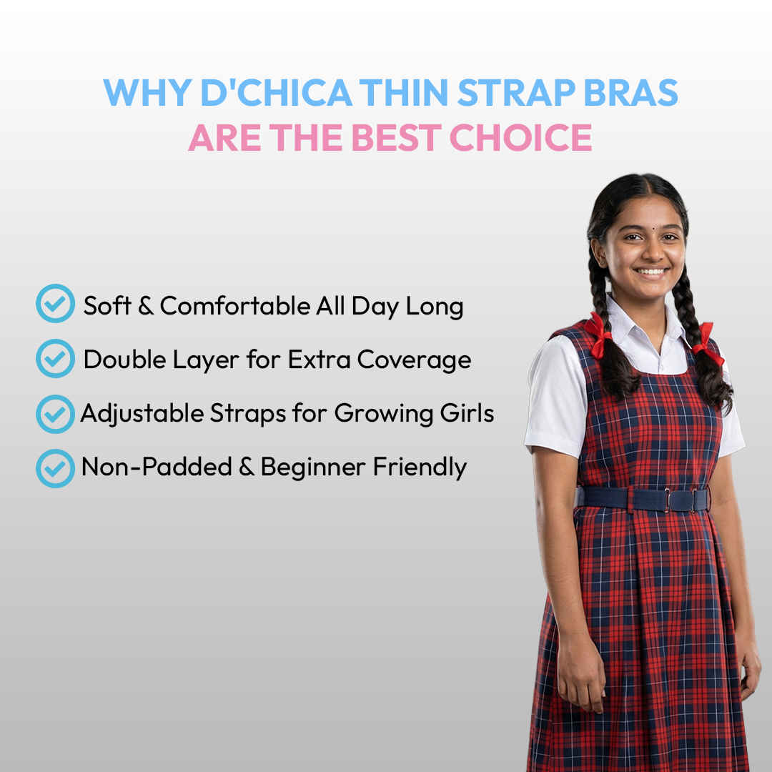 Pack of 4 | Double Layer | Thin Strap | Cotton Comfort | Non-Padded | Solid | Beginner Friendly | D'CHICA Essentials | Sports Bra – | Dchica Essentials