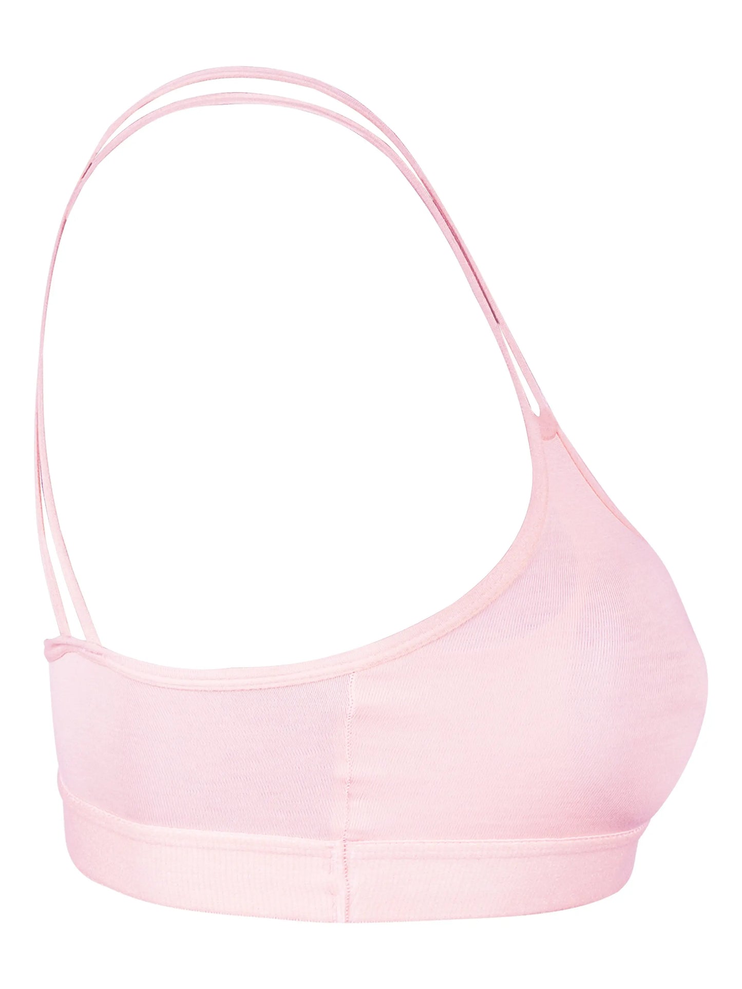 Criss Cross Back Cotton Sports Bra For Women | Removable Pads | Elasticated Underband | Good Support | Full Coverage Bra Pack Of 1 | Light Pink Workout Bra - D'chica