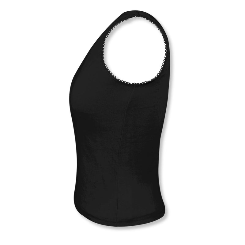 GIRLS COTTON BLACK CAMISOLE VEST TANK TOP | PACK OF 1 - D'chica