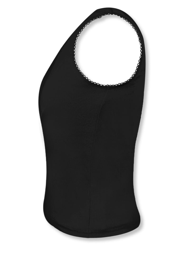 GIRLS COTTON SKIN & BLACK CAMISOLE VEST TANK TOP | PACK OF 2 - D'chica