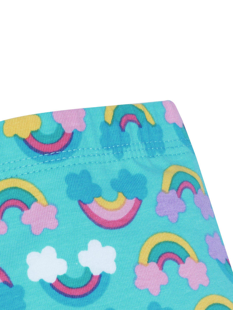 D’chica Cotton Cycling Shorts for Girls | Rainbow Print Tights Pack Of 1 - D'chica