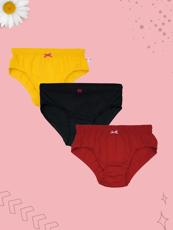 COTTON HIPSTER PANTIES | PACK OF 3 BLACK, RED & YELLOW GIRLS AND  WOMEN'S BRIEFS - D'chica
