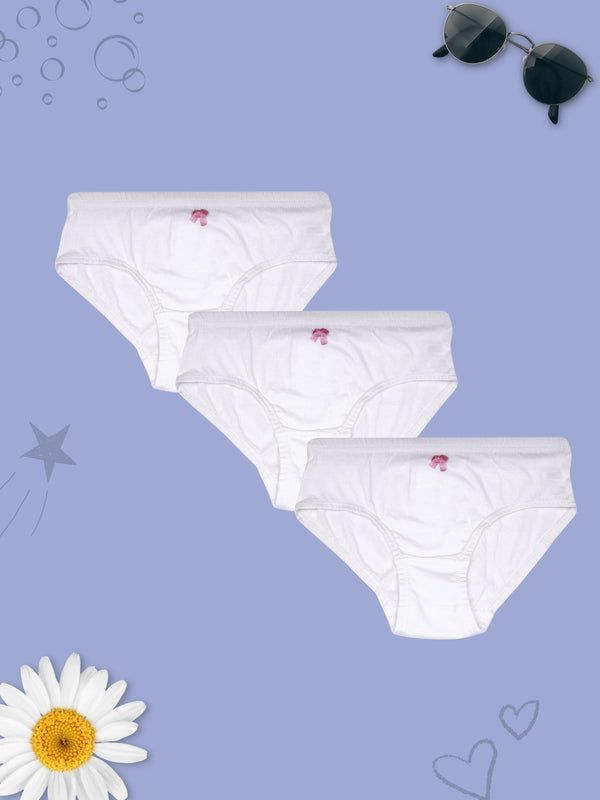 White Mid Rise Full Coverage Cotton Hipster Panties | Pack of 3 - D'chica
