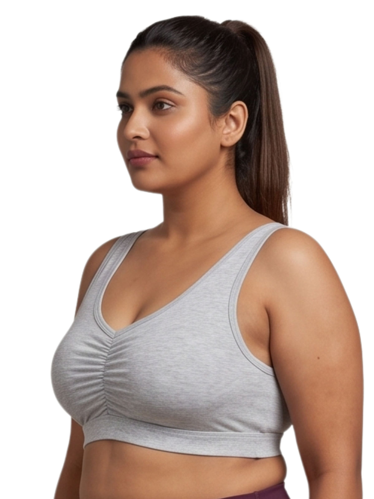 Pack of 2 Broad Strap Cotton Gym Bra for Womens | Removable Pads | Elasticated Underbrand | Good Support | Full Coverage | Grey & Black Sports Bra Dchica essentials
