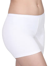 High Waist Long Panties For Girls And Women With Full Coverage, Gusseted Crotch & No Side Seams | White Boyshorts Pack of 1 - D'chica