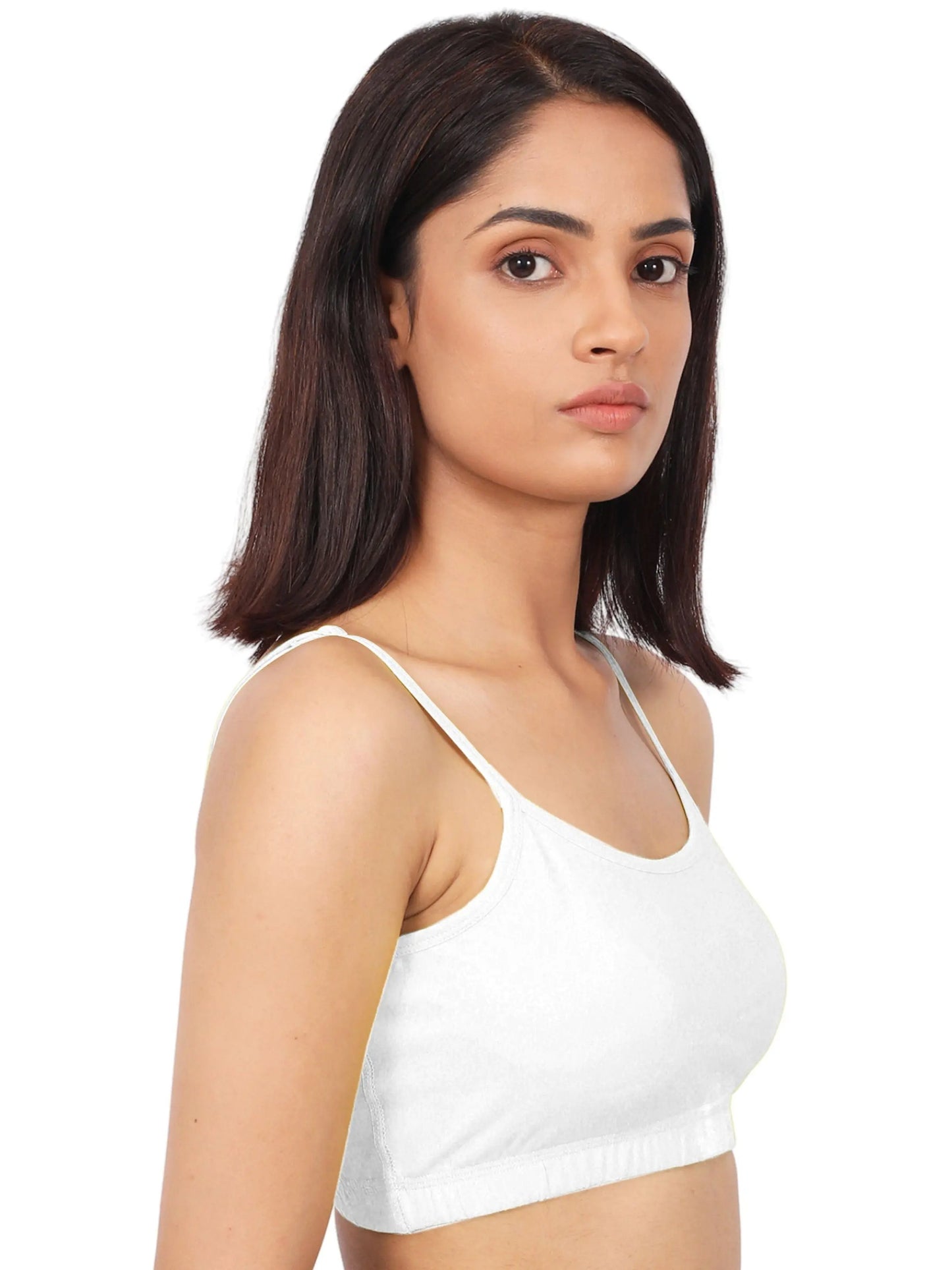 D'CHICA Essentials Cotton Double-layer Thin Strap Sports Bra | Non Padded Printed & Solid Bra D'chica