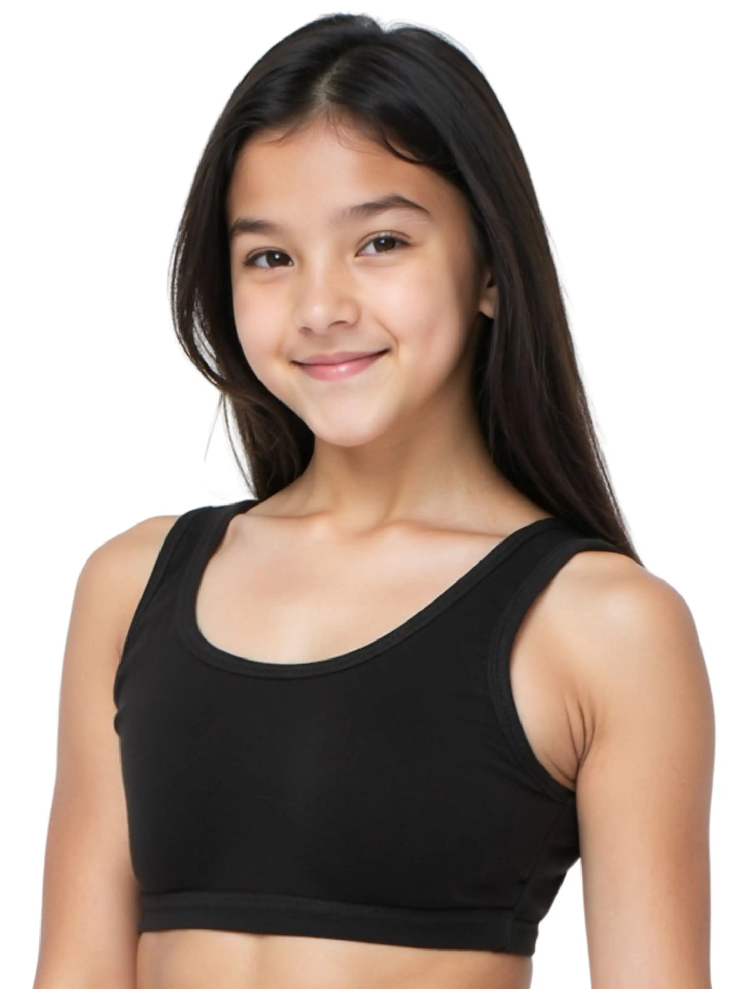 D'CHICA Essentials Double-layer Broad Strap Cotton Sports Bra | Non-Padded Beginner Bra | Solid Bra D'chica