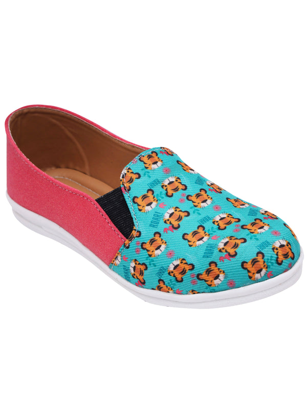 D'chica Bro Green Tiger Print Slip On Shoes For Boys & Girls - D'chica