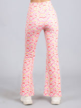Stretchable Bell Bottom Pants | Sunflower Print Sports Leggings Pack of 1 - D'chica
