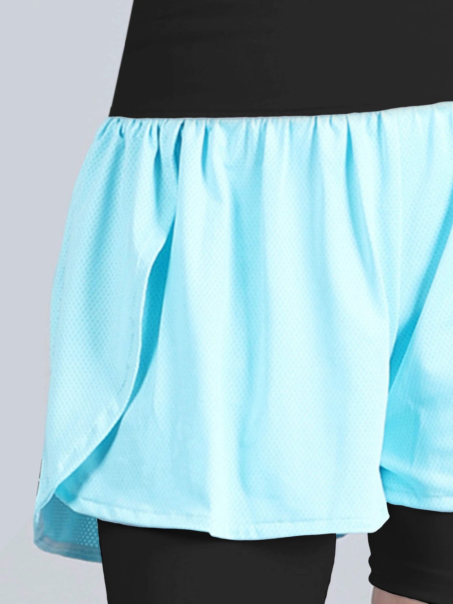 Overlapping Shorts With Tights, Sports Shorts With Side Pocket | Pack of 1 - D'chica