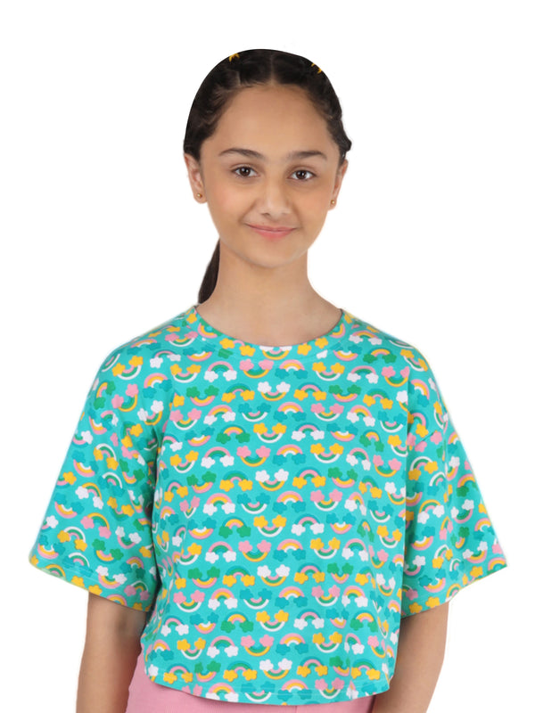 D'chica Stylish T shirt for girls | Long T shirt from back short T shirt from front | Breathable cotton for everyday and sports wear - D'chica
