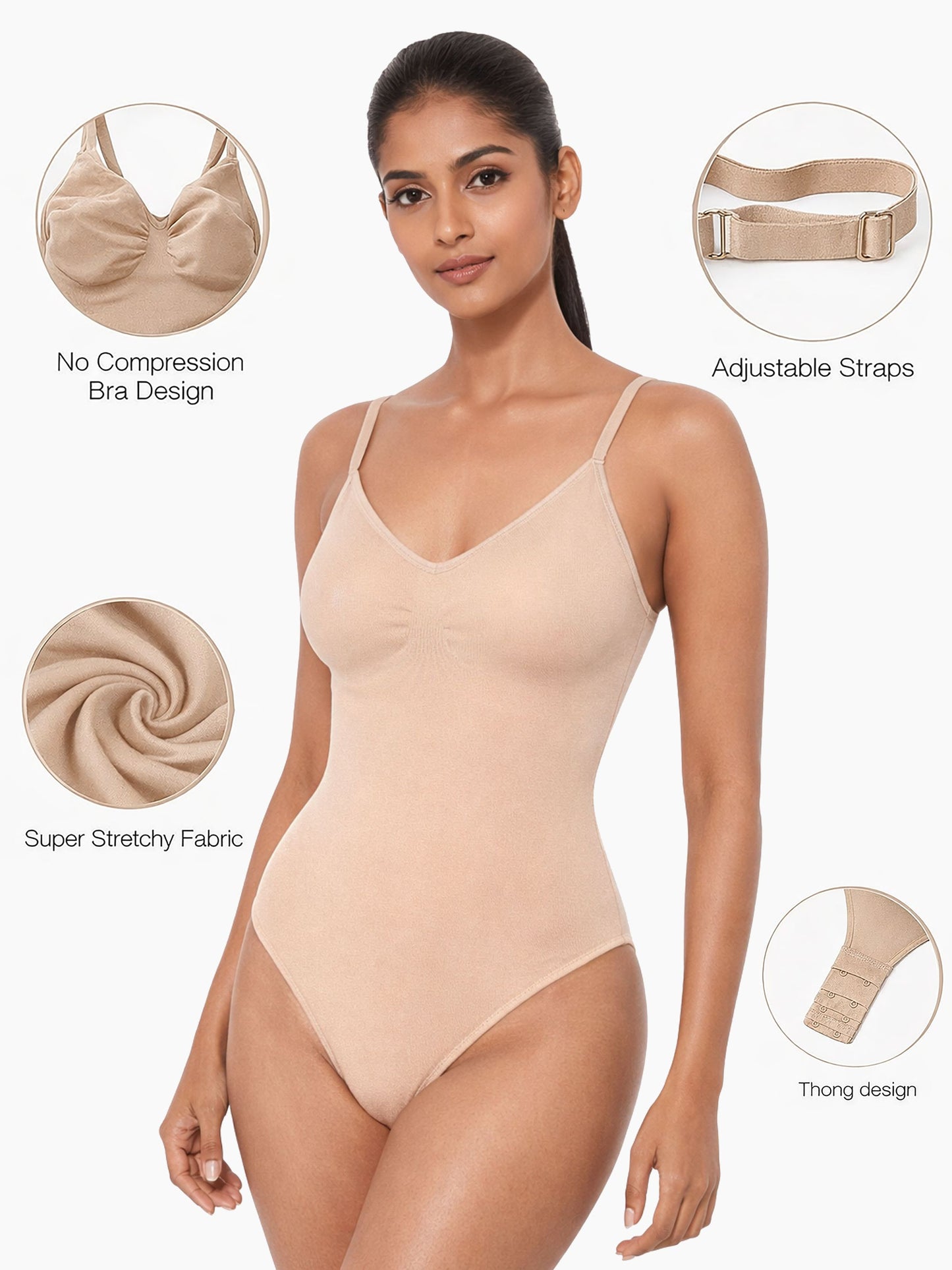 Pack of 1 | Comfortable & Body Shaping Fit | Shapewear Bodysuit | Dchica Essentials