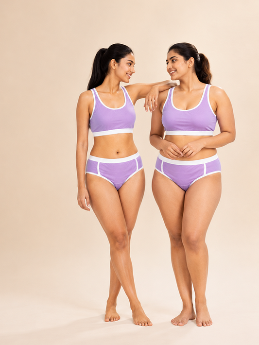 Pack of 4 | Breathable Purple Colour Mesh Sports Bra  | Dchica Essentials
