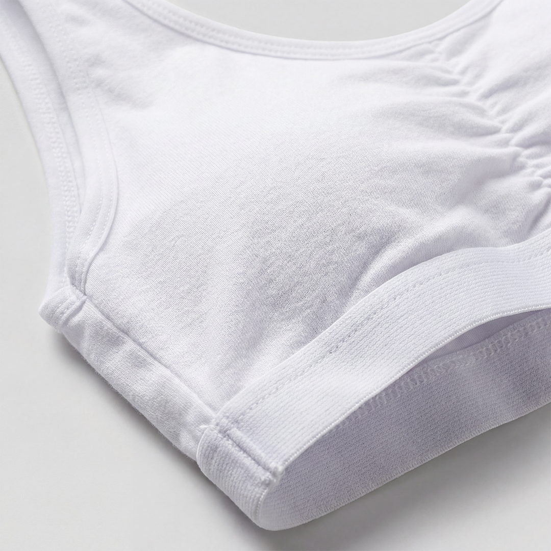 Pack of 2 | Removable Pads | Elasticated Underbrand | Good Support | Full Coverage | White & Black Sports Bra | Broad Strap Cotton Gym Bra for Girls | Dchica Essentials