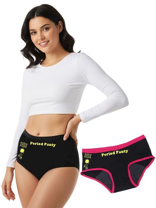 D'CHICA Essentials Assorted Colour Period Panties | No Pad Needed | Rash Free | Leakproof | Reusable | Pack Of 2