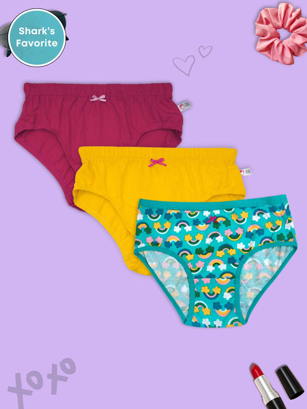 Buy D'chica Soft Cotton Panties for Girls Multi Print & Solids (Pack of 6)  online