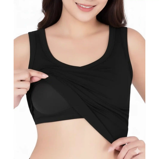 Pack of 1 | Soft & Supportive Fit for Daily Wear | Padded Tank Top For Women's Black