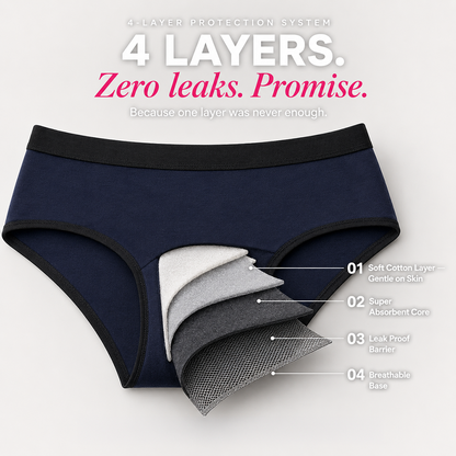 Pack of 5 | No Pads Needed | Leakproof Protection | Rash-Free Comfort | Reusable | Dchica Essentials | Assorted Colour Period Panties | Dchica Essentials
