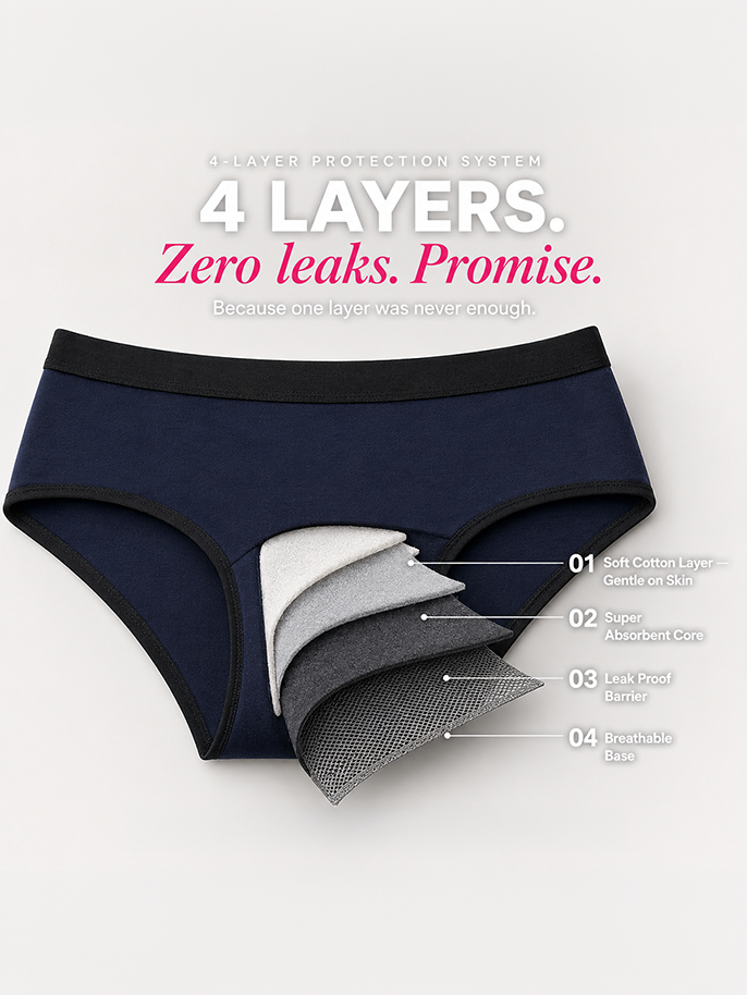 Pack of 2 | No Pad Needed | Rash Free | Leakproof | Reusable | Assorted Colour Period Panties | Dchica Essentials