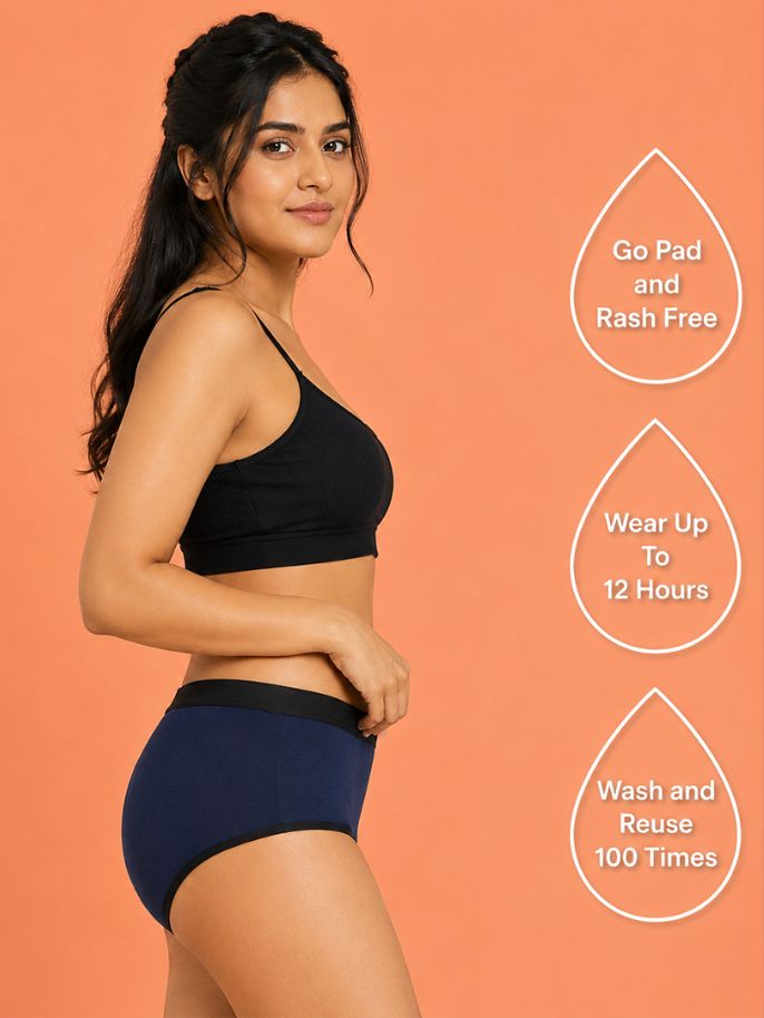 Pack of 5 | No Pads Needed | Leakproof Protection | Rash-Free Comfort | Reusable | Dchica Essentials | Assorted Colour Period Panties | Dchica Essentials