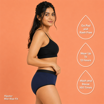 Pack of 5 | No Pads Needed | Leakproof Protection | Rash-Free Comfort | Reusable | Dchica Essentials | Assorted Colour Period Panties | Dchica Essentials