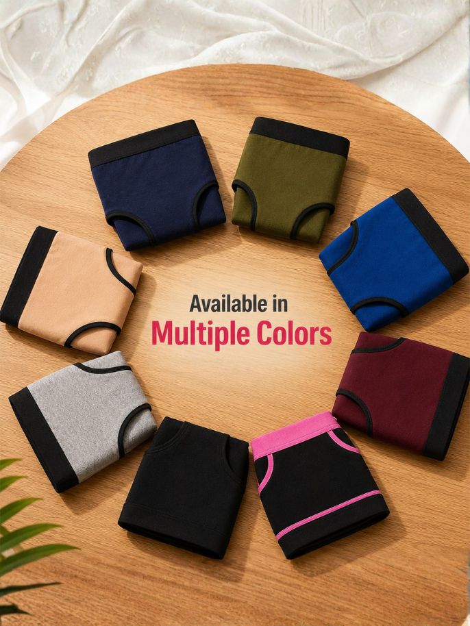 Pack of 5 | No Pads Needed | Leakproof Protection | Rash-Free Comfort | Reusable | Dchica Essentials | Assorted Colour Period Panties | Dchica Essentials