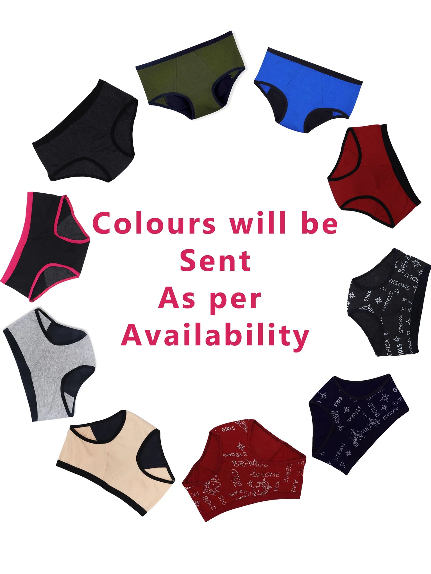 D'CHICA Essentials Assorted Colour Period Panties | No Pad Needed | Rash Free | Leakproof | Reusable | Pack Of 2