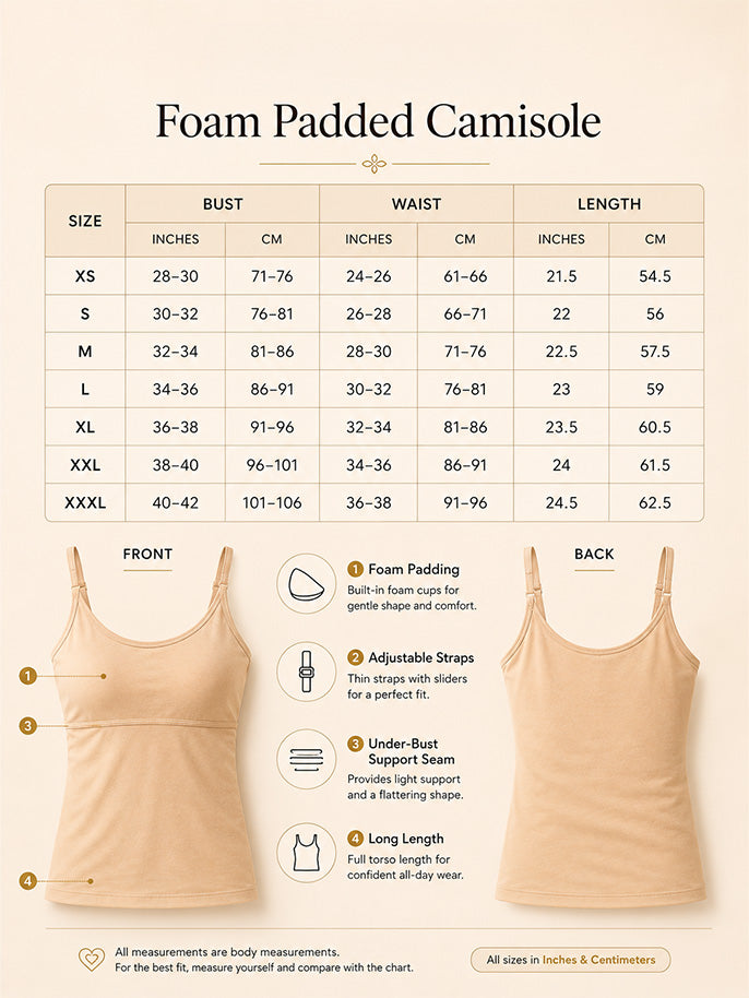 Pack of 4 | High Coverage | Cotton Comfort | Foam Padded | Adjustable Strap | Solid (Skin, White, Grey & Black) | For Women | D'CHICA Essentials | Camisole Bra – | Dchica Essentials