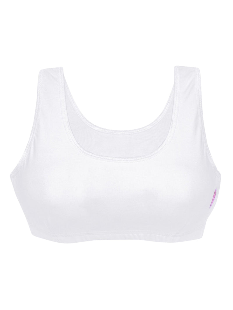 Set of 3 Non Wired Beginner/Sports Bras For Girls Skin and White