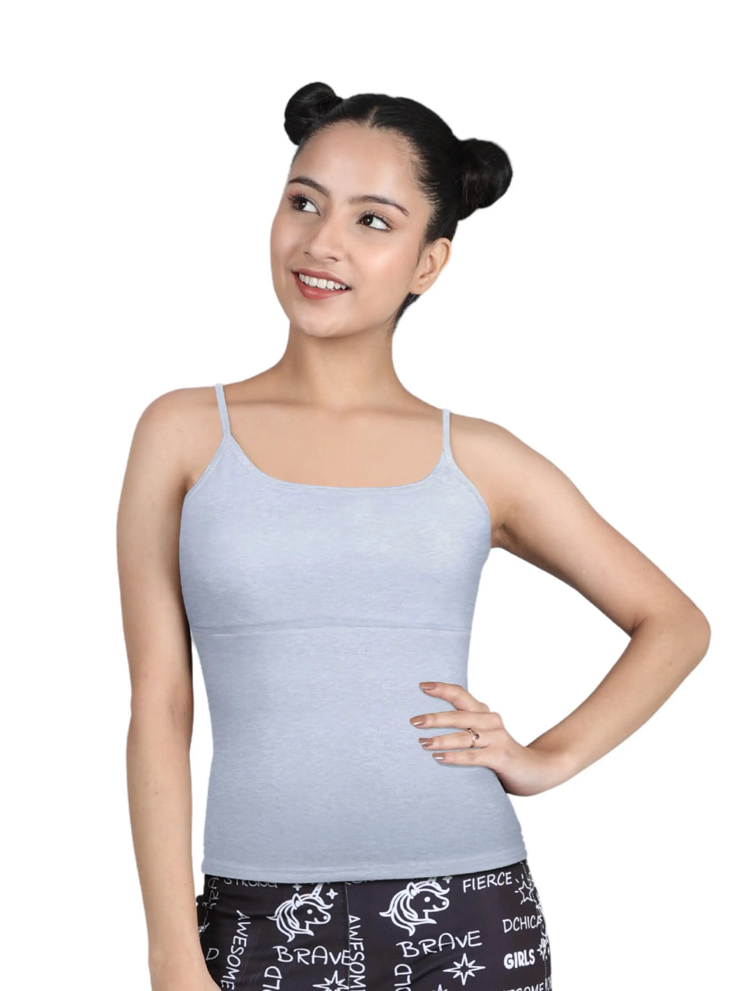Girls Camisole with In-Built Bra - Pack of 2 main image 1
