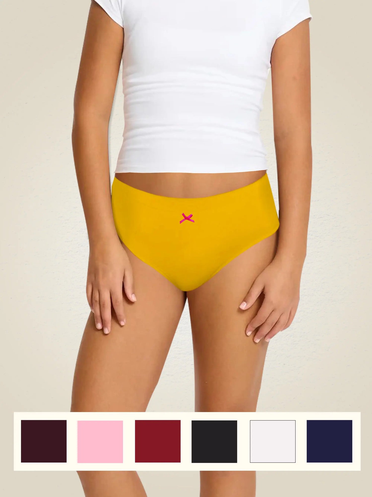 Cotton Hipster Briefs For Teens | Breathable | Elasticated Waistband | Assorted Solid Panties Pack Of 7 D'chica