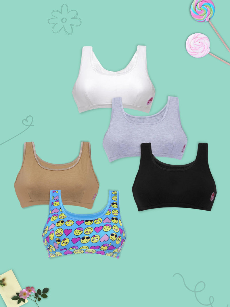 Cotton Beginner/Sports Bras For Girls With Broad Strap
