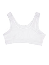 DOUBLE-LAYER BROAD STRAP COTTON SPORTS BRA | NON PADDED BEGINNER BRA FOR GIRLS & YOUNG WOMEN | NEON GREEN & WHITE PACK OF 2