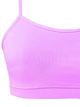 DOUBLE-LAYER THIN STRAP COTTON ATHLETIC BRAS | NON PADDED BEGINNER BRA FOR GIRLS & YOUNG WOMEN | NEON GREEN PACK OF 1