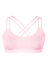 Criss Cross Back Cotton Sports Bra For Women | Removable Pads | Elasticated Underband | Good Support | Full Coverage Bra Pack Of 1 | Light Pink Workout Bra