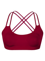 Criss Cross Back Cotton Sports Bra For Girls | Removable Pads | Elasticated Underband | Good Support | Full Coverage Bra Pack Of 1 | Maroon Workout Bra