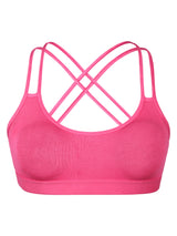 Criss Cross Back Cotton Sports Bra For Women | Removable Pads | Elasticated Underband | Good Support | Full Coverage Bra Pack Of 2 | Coral & Maroon Workout Bra