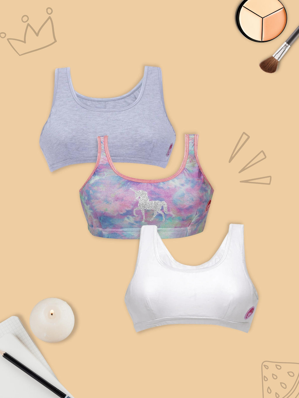 Double-layer Broad Strap Cotton Supportive Sports Bras