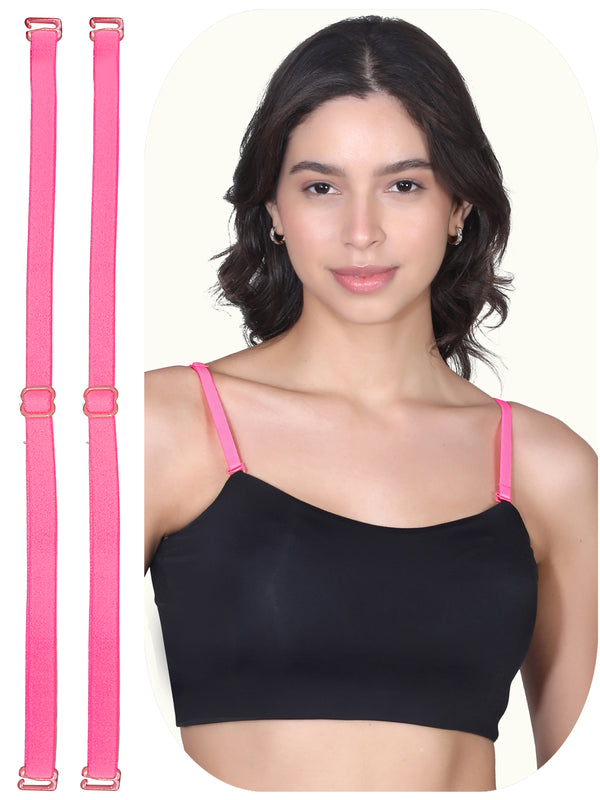 Adjustable Cotton Bra Strap For Women | Durable Straps for Bra | Neon Pink Pack of 1