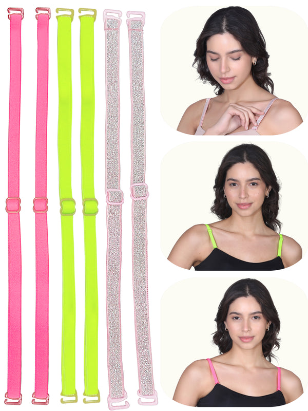 Adjustable Cotton Bra Strap For Women | Durable Straps for Bra | Multicolour Pack of 3