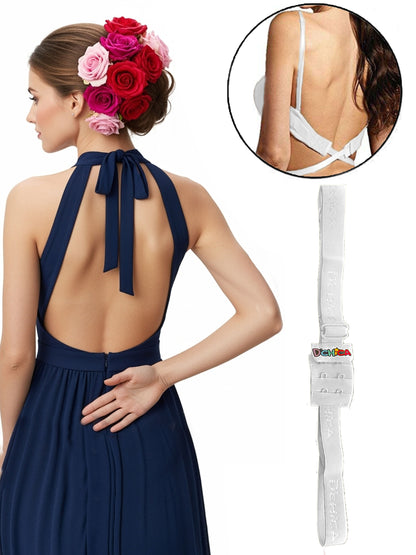 Pack of 1 | Adjustable Low Back Bra Converter: 2-Hook Extender Strap for Backless and Low-Back Outfits | Dchica Essentials