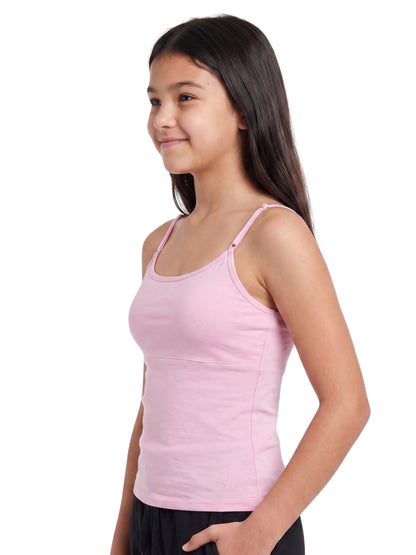 Pink High Coverage Cotton Camisole Bra With Adjustable Strap For Girls & Women | Pack Of 1