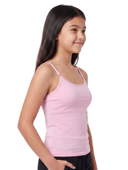 Pink High Coverage Cotton Camisole Bra With Adjustable Strap For Girls & Women | Pack Of 1