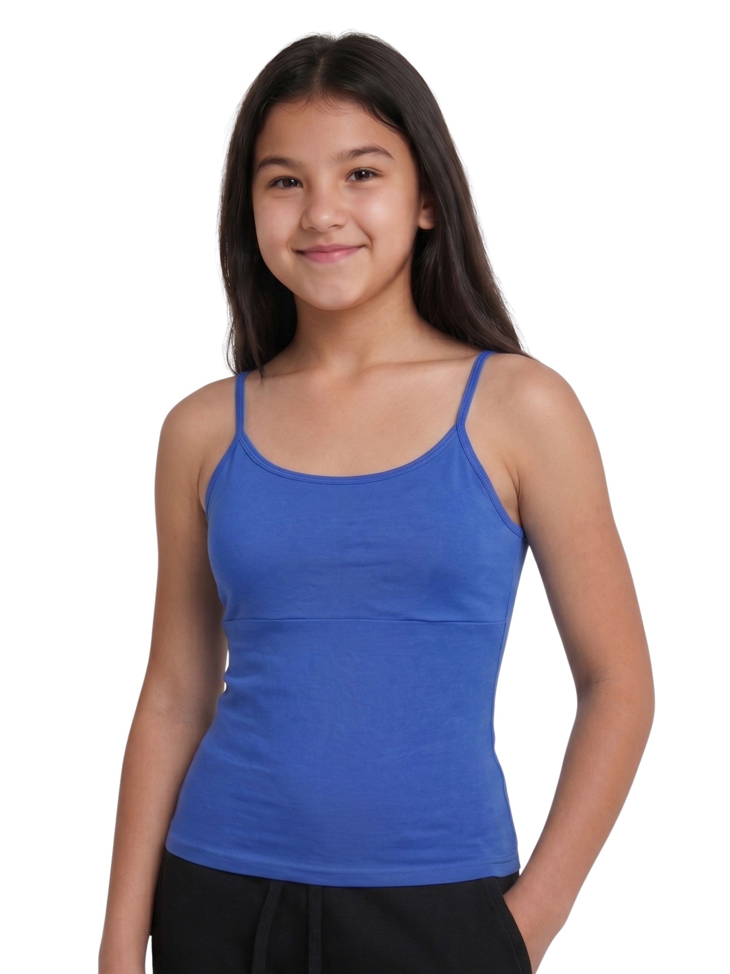 Pink & Blue High Coverage Cotton Camisole Bra With Adjustable Strap For Girls & Women | Pack Of 1