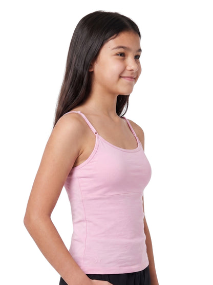 Pink & Blue High Coverage Cotton Camisole Bra With Adjustable Strap For Girls & Women | Pack Of 1