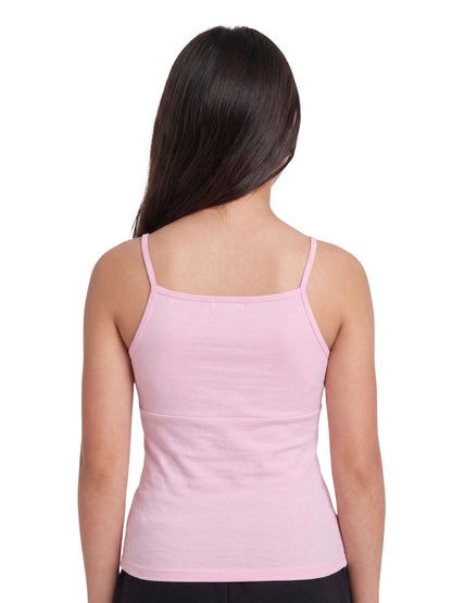 Pink & Blue High Coverage Cotton Camisole Bra With Adjustable Strap For Girls & Women | Pack Of 1