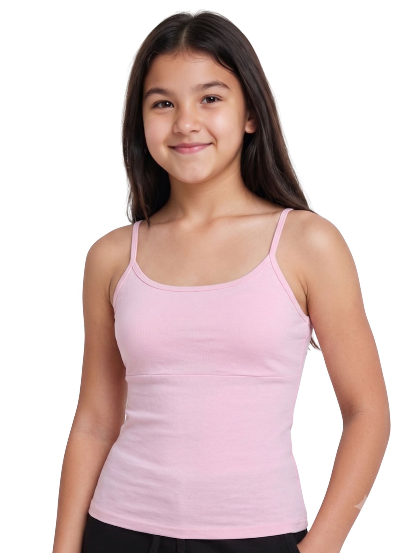 Pack Of 2 Pink & White High Coverage Cotton Camisole Bra With Adjustable Strap For Girls & Women | D'chica Essentials